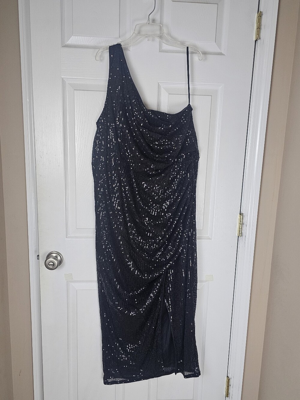 Grace Karin One Shoulder Blk Sequin NWT  2XL Evening Cocktail Gown Party Dress